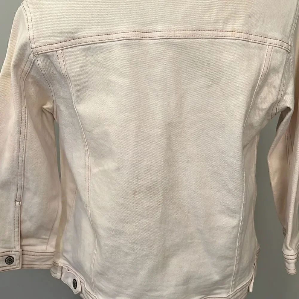 Stretch Women's White Denim Jacket